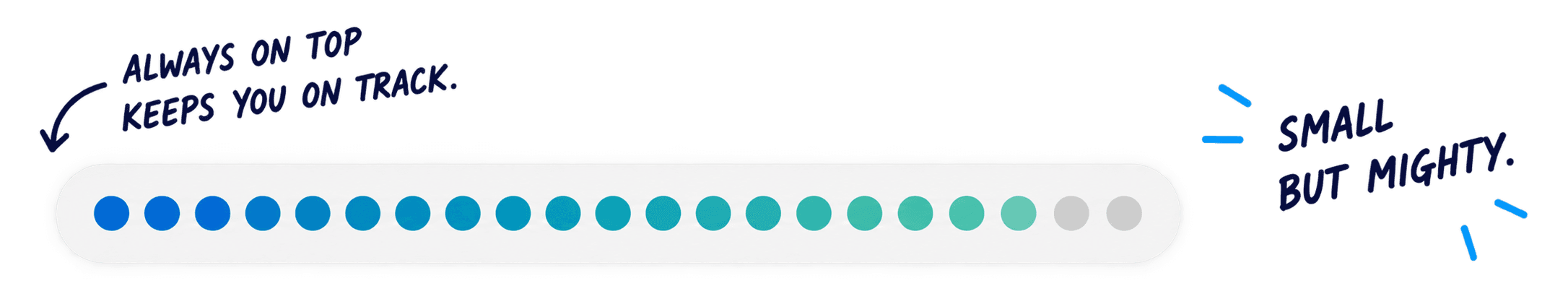 Take a Break floating HUD showing dotted timer progress