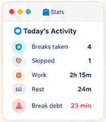 Take a Break stats settings preview